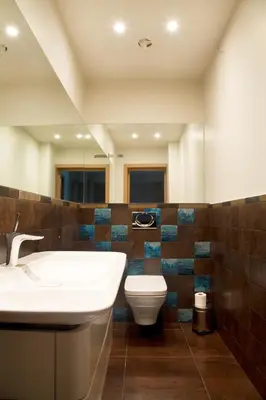 a bathroom with a sink and a toilet at Ami Residence in Druskininkai