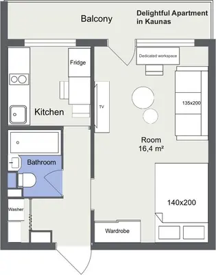 Gallery image of Delightful Apartment - FREE PARKING - NETFLIX in Kaunas