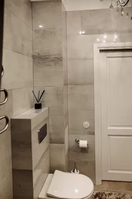 a bathroom with a toilet and a white door at Kranto apartaments in Panevėžys