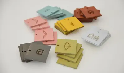 a group of different colored wood blocks on a white background at SAKÀ Vacation House in Druskininkai