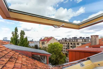 a view from the window of a roof at #stayhere - Light Vilnius views Loft City Center in Vilnius