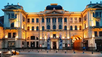 a large white building with a dome on top at senamiescio deimantas in Vilnius