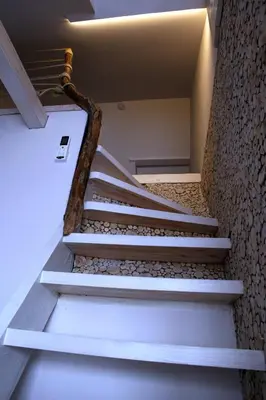 a set of stairs in a building at DP Art Residence - self check in in Kaunas