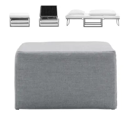 a bed with a table and a laptop on it at Mint Studio in Druskininkai