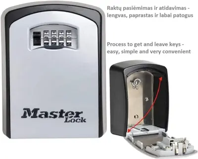 a box with ajar lock with a picture of a machine at Alytus Ziburio studio in Alytus