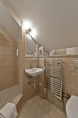 a bathroom with a sink and a shower at Viva Trakai in Trakai