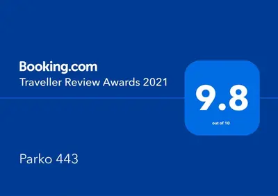 a screenshot of a phone with the travel review awards at Parko 443 in Panevėžys
