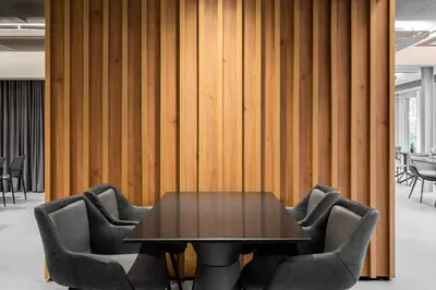 a conference room with a table and chairs at ESE HOTEL in Birštonas