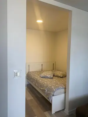 a bedroom with a bed in a room at Nemuno apartamentai in Panevėžys