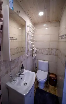 a bathroom with a toilet and a sink at Kėdainiai Old town apartment in Kėdainiai