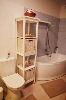 a bathroom with a white toilet and a bath tub at Central Park Apartment Birštonas in Birštonas