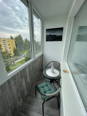 a small room with a table and a window at Ateities 3044 Self CHECK In in Panevėžys