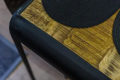 a close up of a yellow seat of a chair at Modern Rustic in Center-PRIME RENTALS in Kaunas