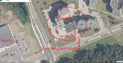a map of a planned entrance to a building at Elite Flats One bedroom in Utena