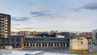 a view of a building in a city at Loft 65 Panoramic View in Vilnius