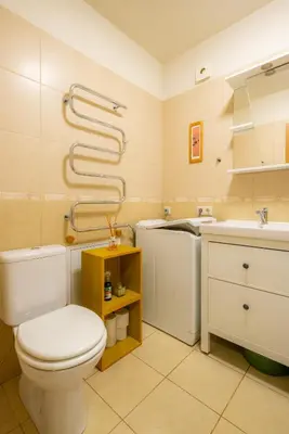 a bathroom with a toilet and a sink at Poilsis klonyje in Druskininkai