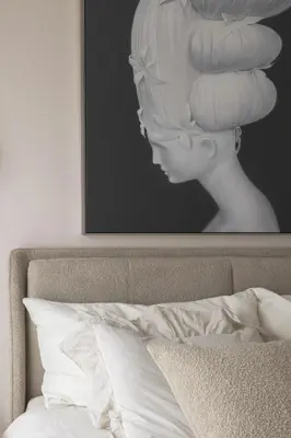 a black and white picture of a bust of a woman at IVIS House - Elegant Apartment with Church View in Vilnius Old Town in Vilnius