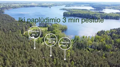 an aerial view of a lake with trees at Premium Forest Bungalow with Ofuro Tub in Luokesos Sen