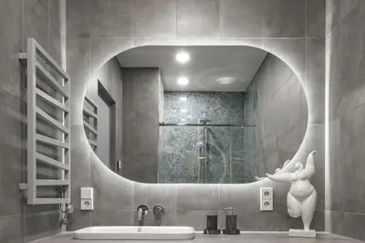 a bathroom with a sink and a mirror at IVIS House - Spacious Apartment with Terrace, Vilnius Old Town in Vilnius